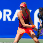 TOKYO, JAPAN - SEPTEMBER 22 :  Kristina Mladenovic in action at the 2015 Toray Pan Pacific Open WTA Premier tennis tournament