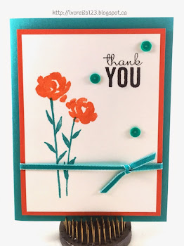 Linda Vich Creates: Shake It Off! A clean and simple card using the Painted Petals stamp set along with a striking color combo of Bermuda Bay, Tangerine Tango and Whisper White. Also learn how to align your layers perfectly every time!
