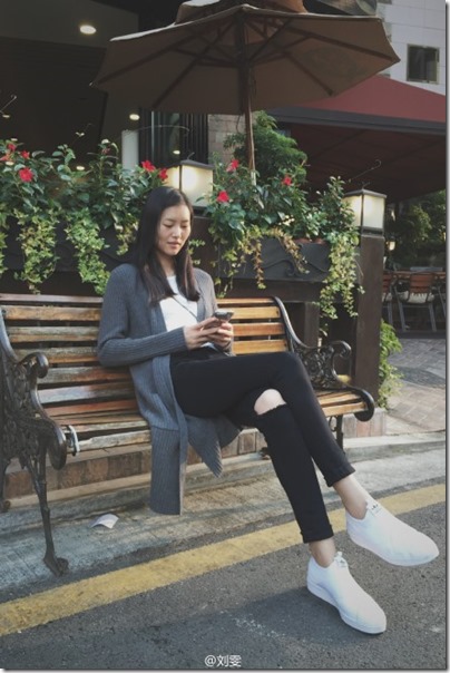 Liu Wen 刘雯 X White Sneakers 08