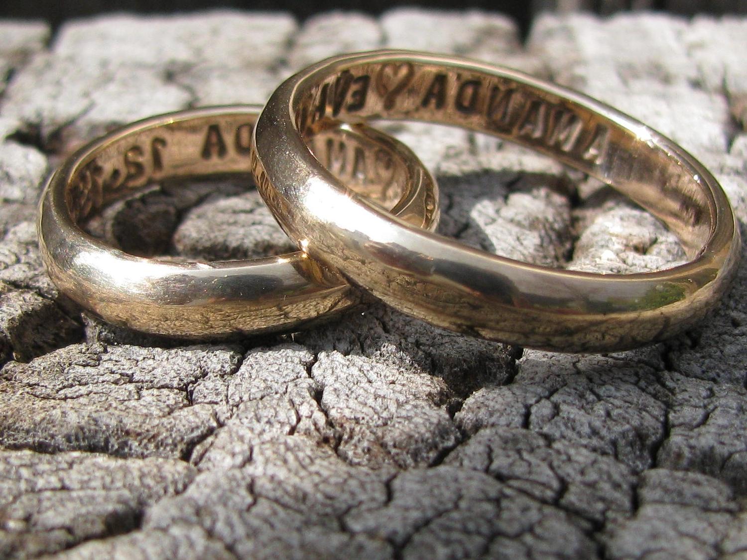 His and Her engraved wedding