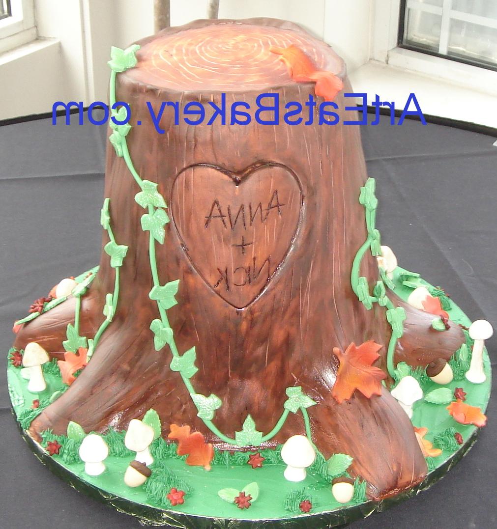 wedding cake with leaves,