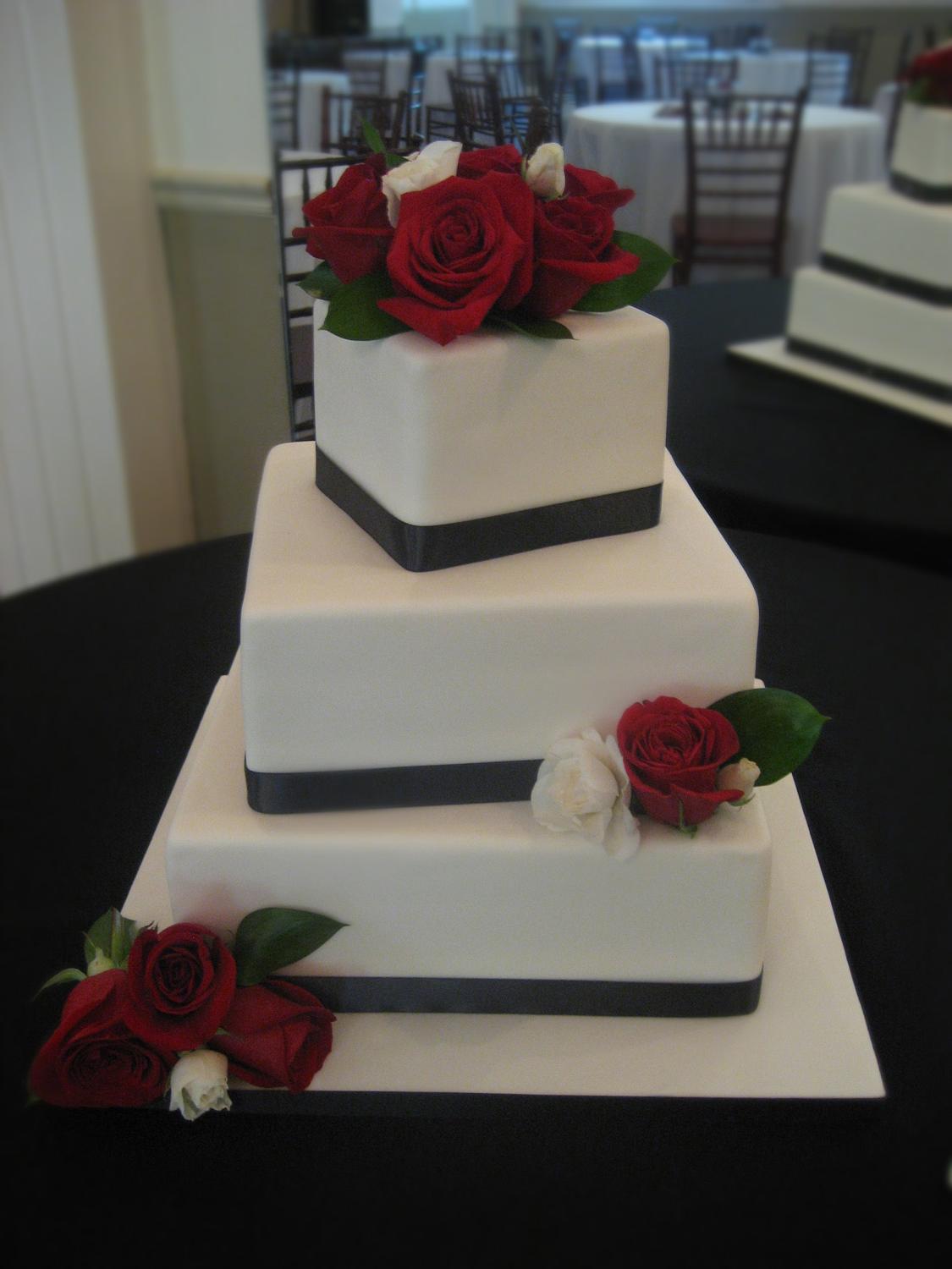 red black and white wedding