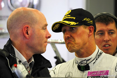 Джок Клиа и Михаэль Шумахер на Гран-при Бельгии 2011 в Спа