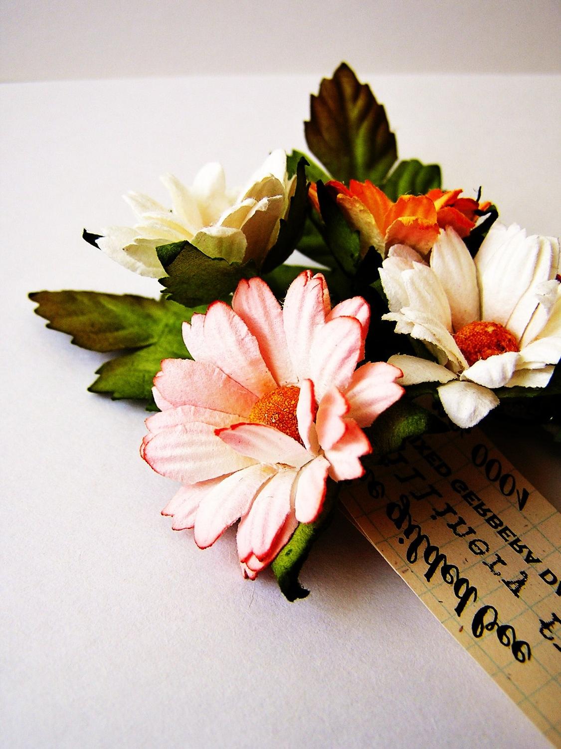 Mixed Gerbera Daisies Vintage