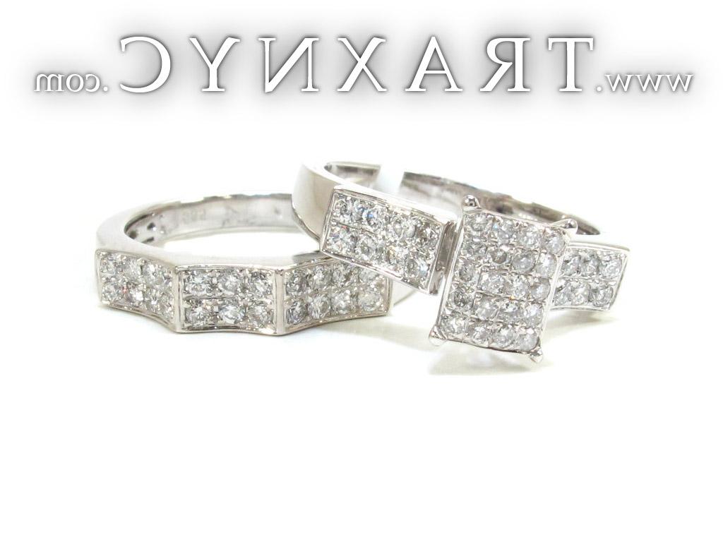 Full Size Picture for Ladies White Gold Pave Diamond Ring Set 20951