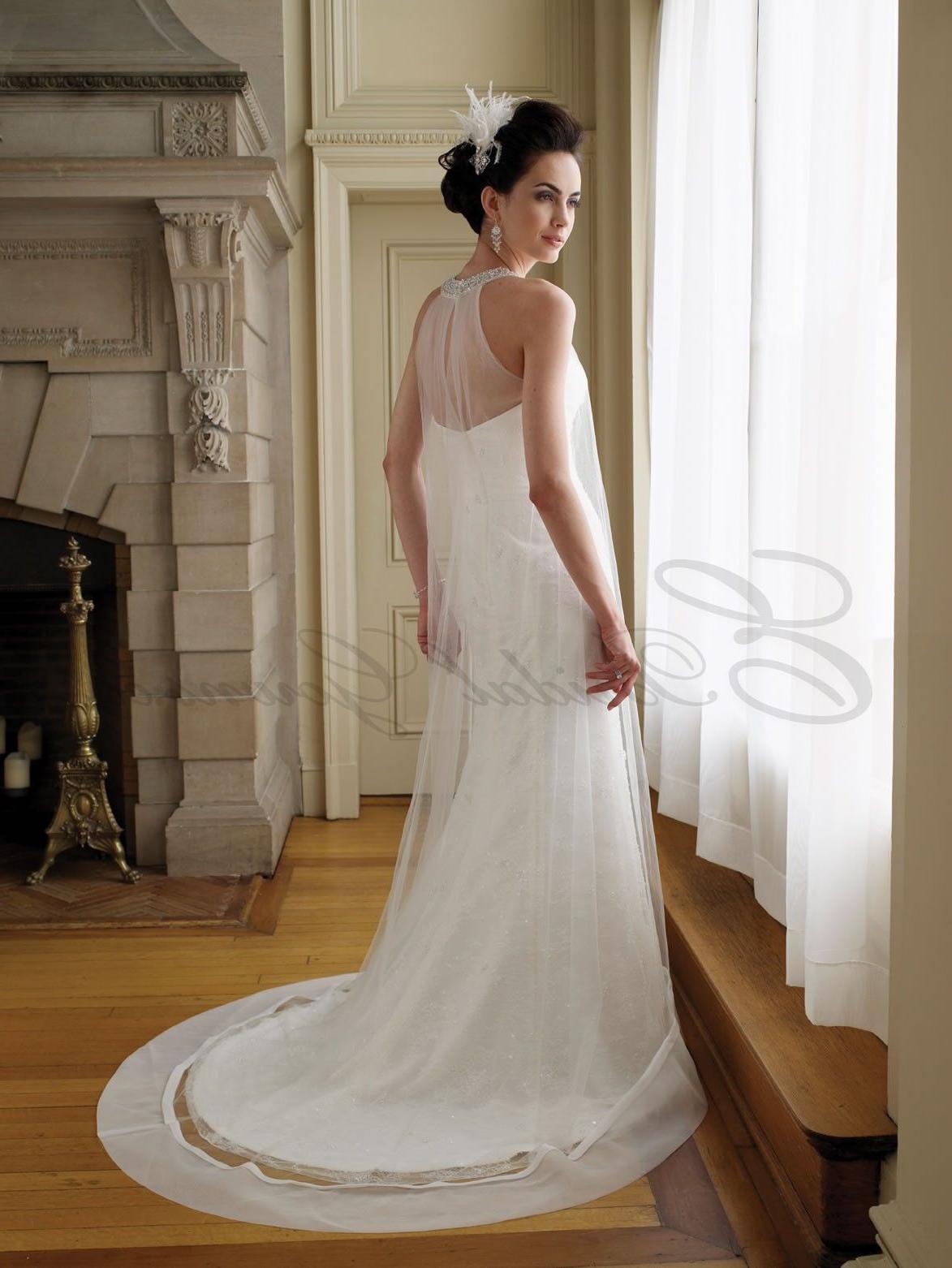 white poofy halter wedding