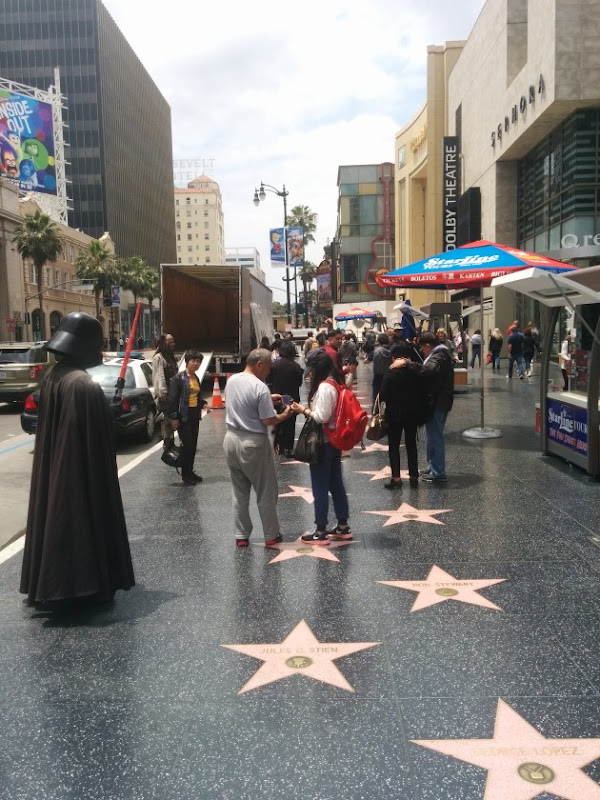 Typical day on the Hollywood Walk of Fame