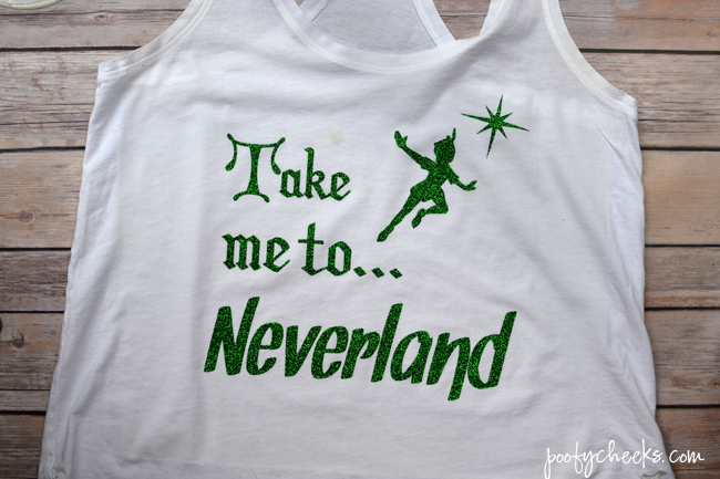 FREE Silhouette Studio File - Take me to Neverland. DIY Disney vacation shirt.