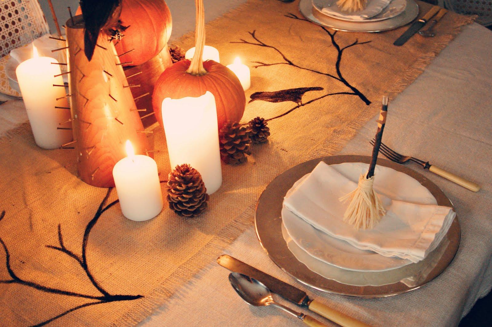 Burlap Halloween Table Runner