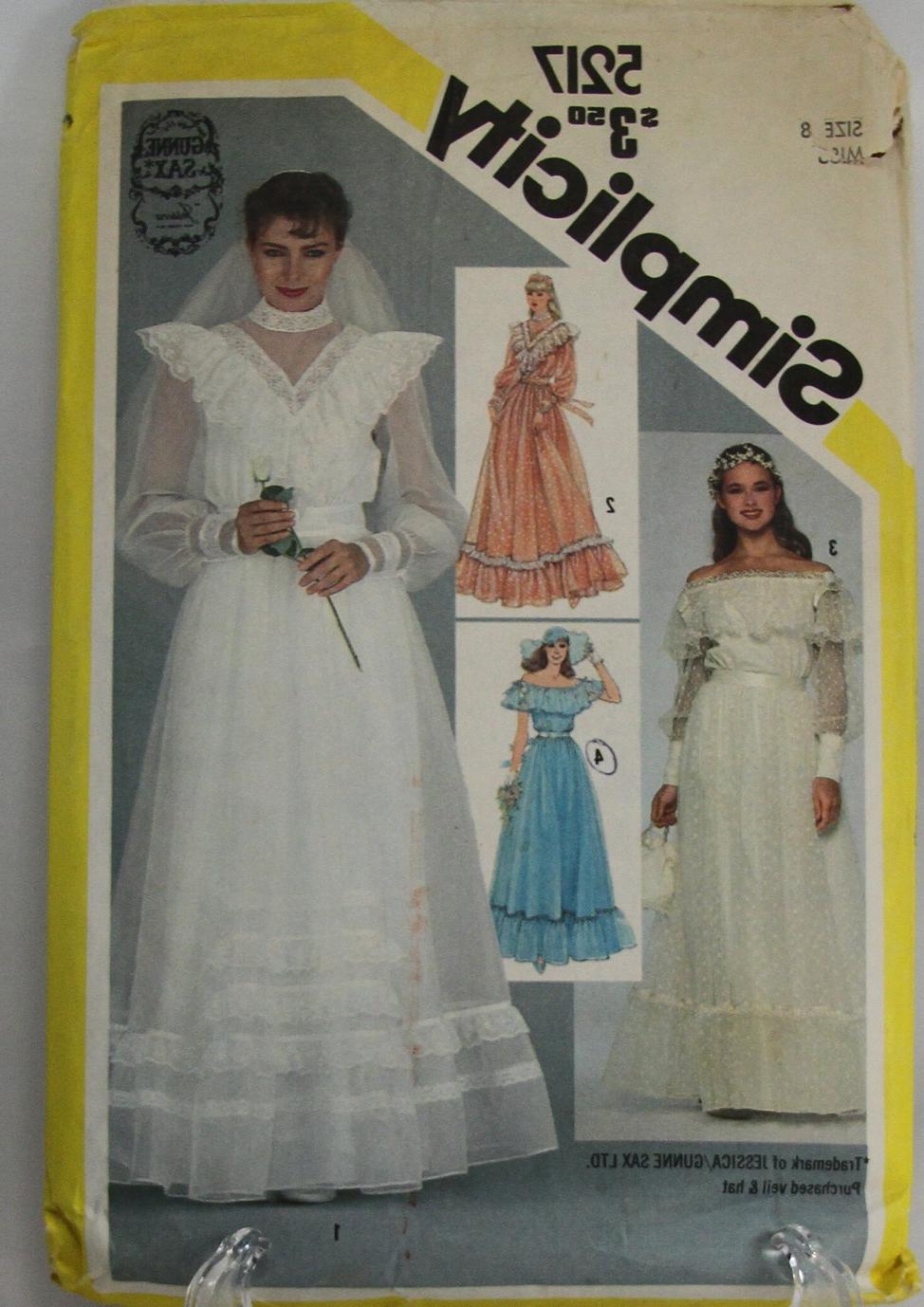 Size 8 Vintage Wedding Gown Bridesmaid Dress & bag wristlet Full Gored Skirt