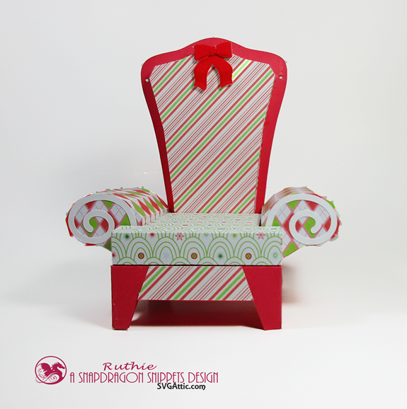 Santa 3D arm chair box - SnapDragon Snippets - Gift Card Box - Ruthie Lopez - My Hobby My Art 