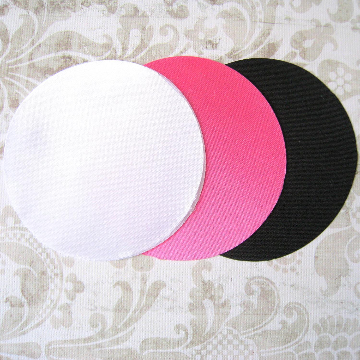 99 pcs 3 inches Hand cut Fabric Circles - White, Magenta Pink,
