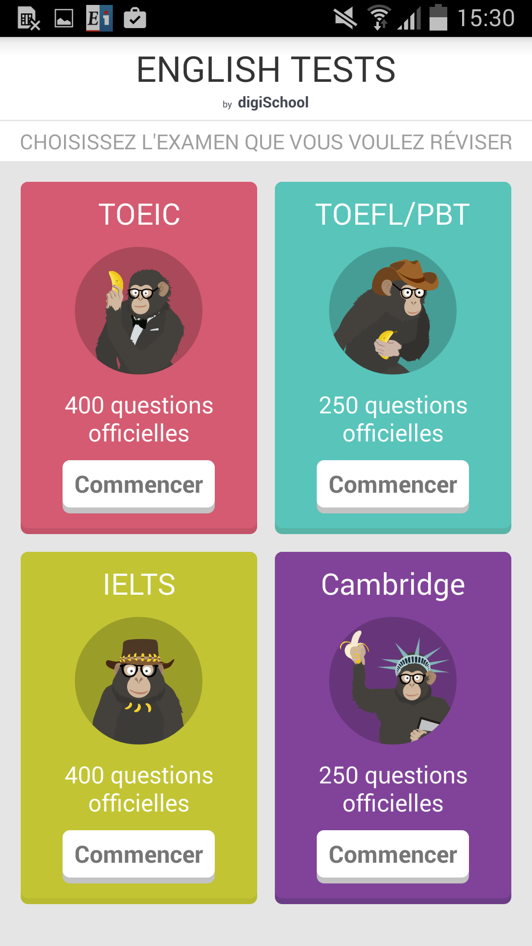 Android application TOEIC, TOEFL, IELTS, Cambridge screenshort