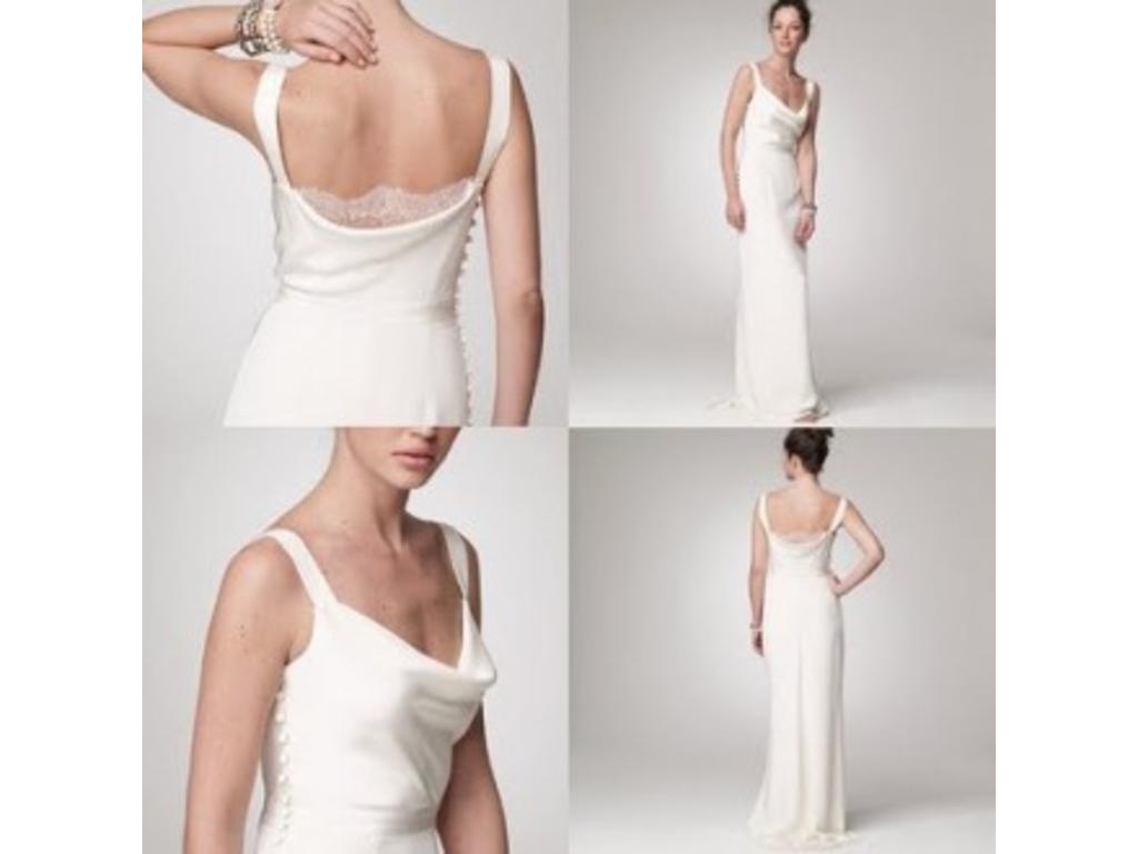 Sheath Floor Length Silk Tricotine  Lace Wedding Dress Zoom & Larger Image