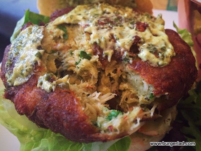 Evelyn’s Café Bar Crab and Shrimp Burger