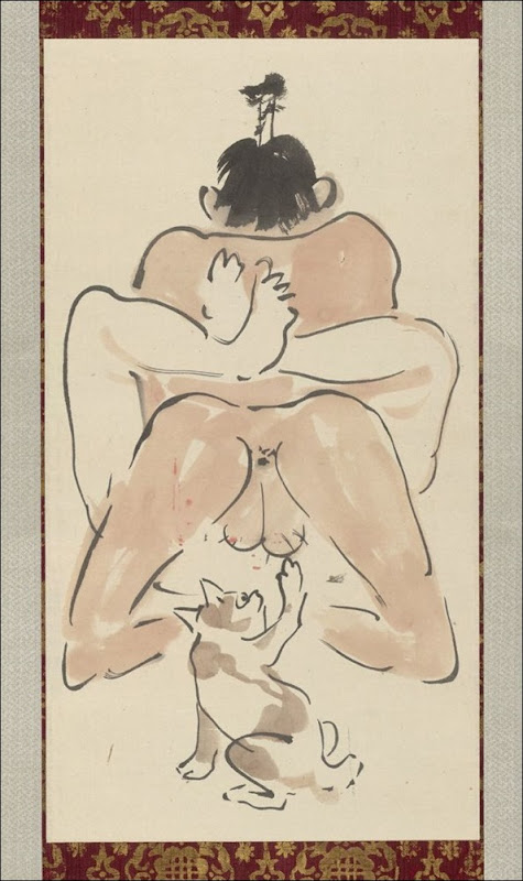 Kawanabe Kyōsai - Comic shunga painting