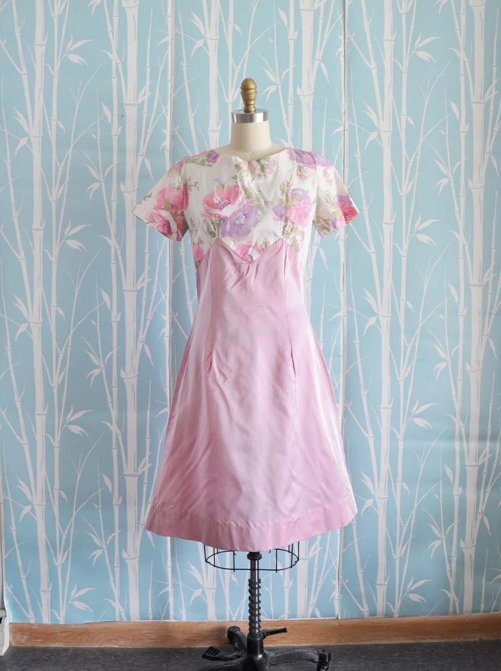 Vintage 60s PINK SHIMMER Dress
