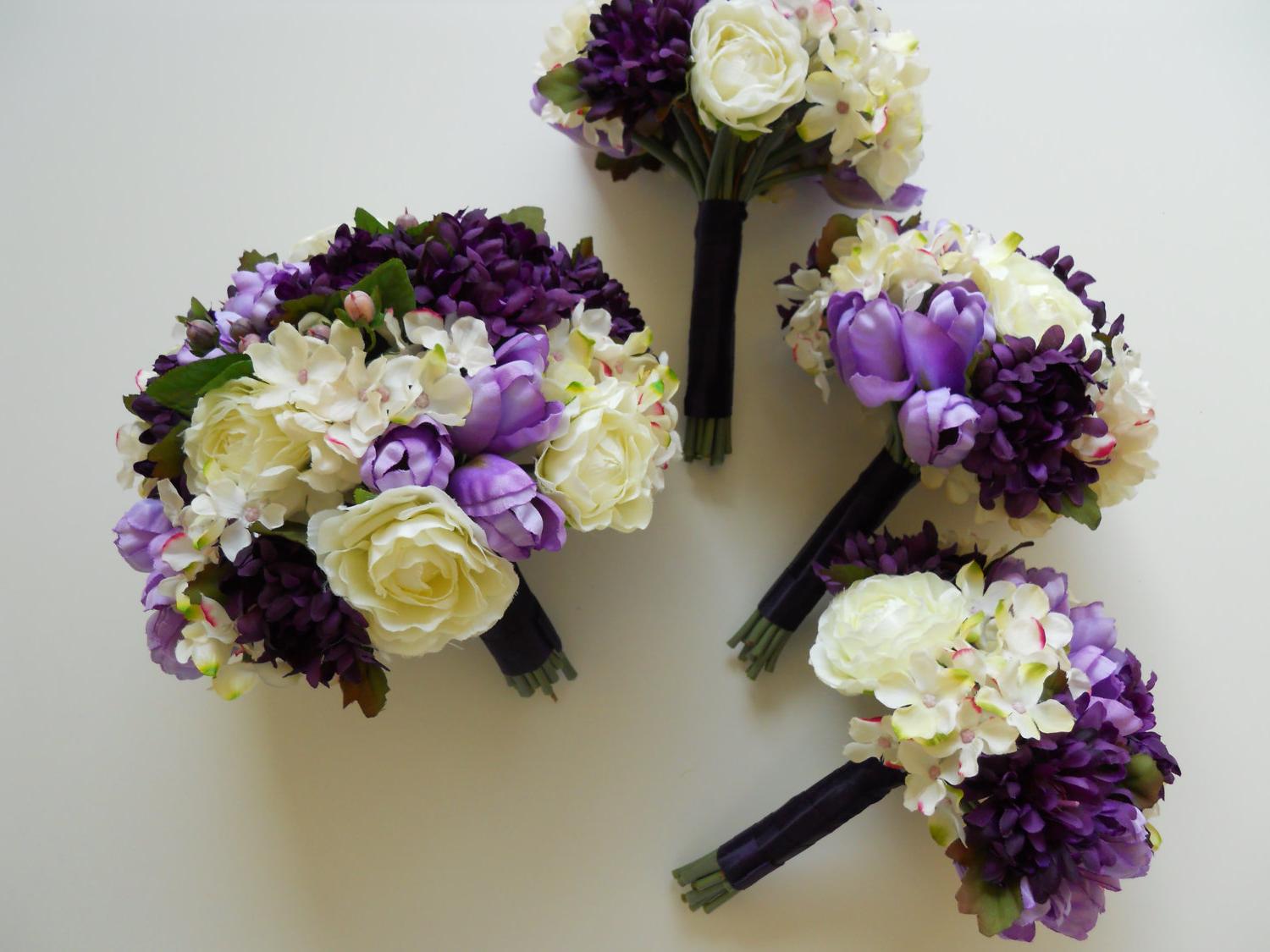 Purple and Ivory Combo Bridal