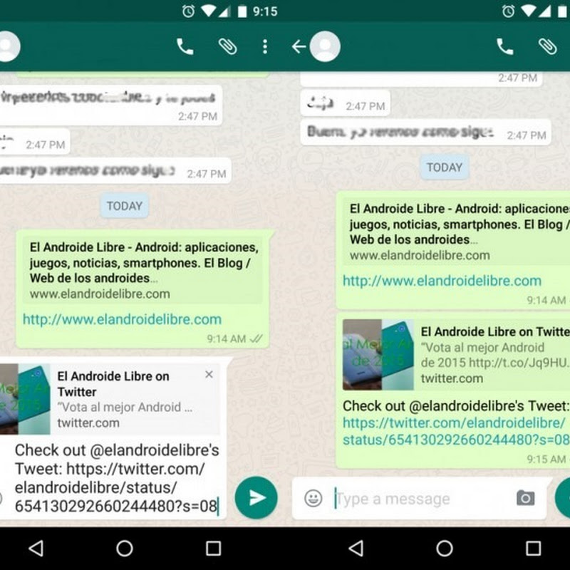 WhatsApp for Android allows link previews