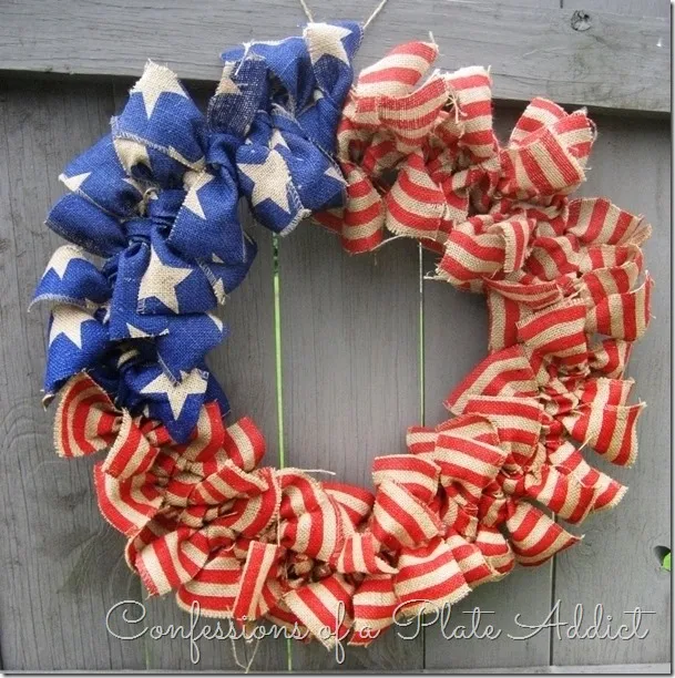 CONFESSIONS OF A PLATE ADDICT Easy Stars and Stripes Burlap Wreath...Just Tie It!2