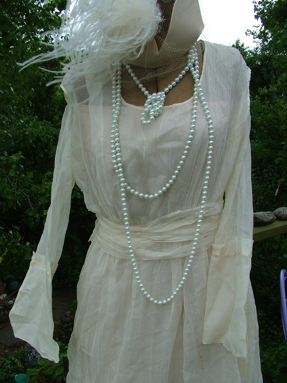 Vintage wedding gown 1915 silk