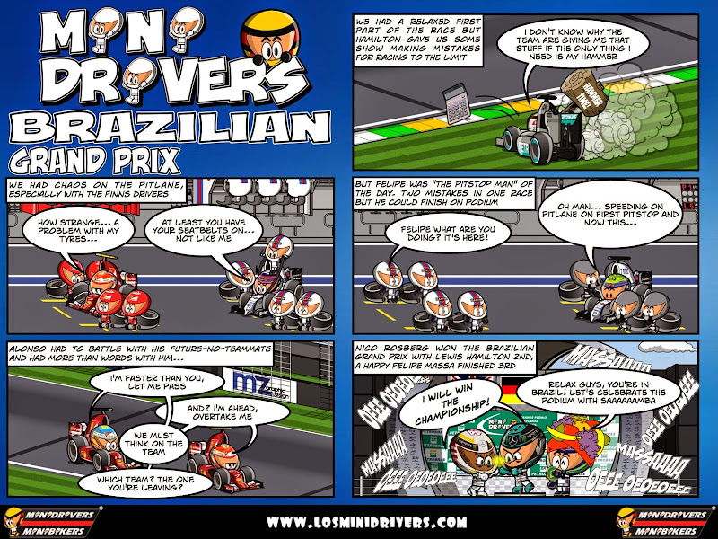 комикс MiniDrivers по гонке на Гран-при Бразилии 2014