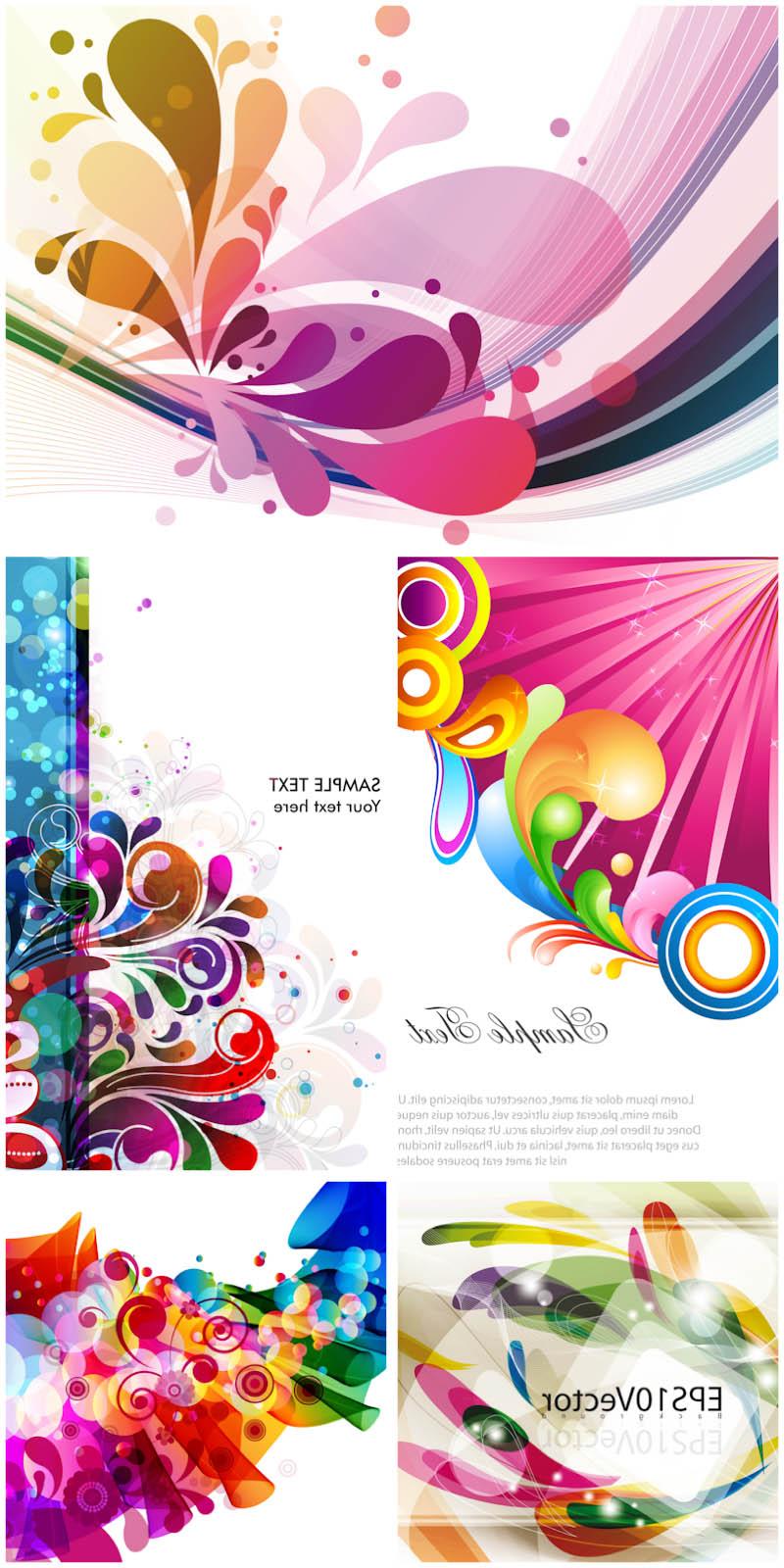 Abstract floral cards vector