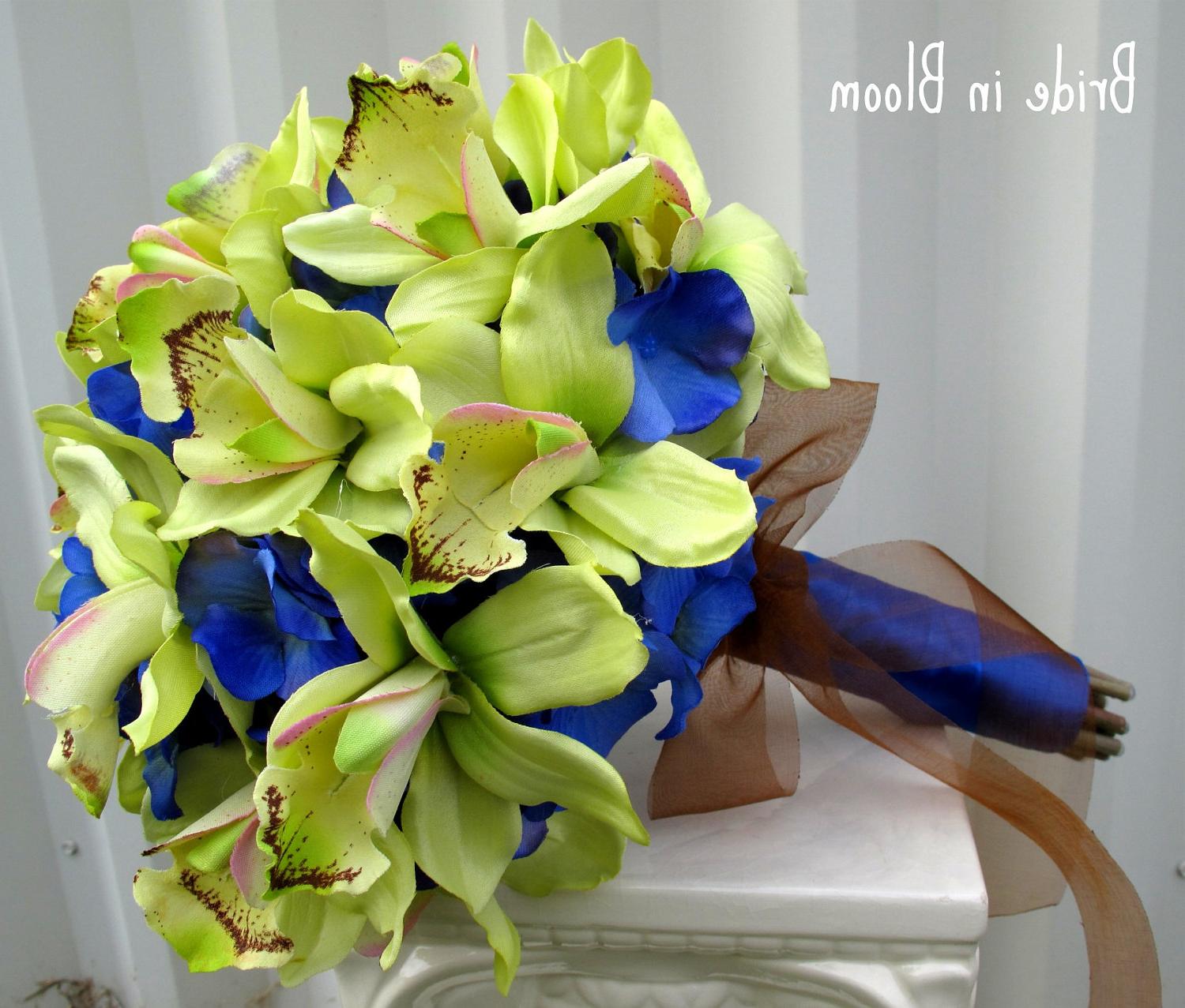 Wedding bouquets green orchids