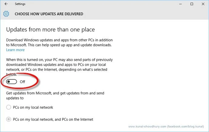 Updates from more than one place in Windows 10 (www.kunal-chowdhury.com)
