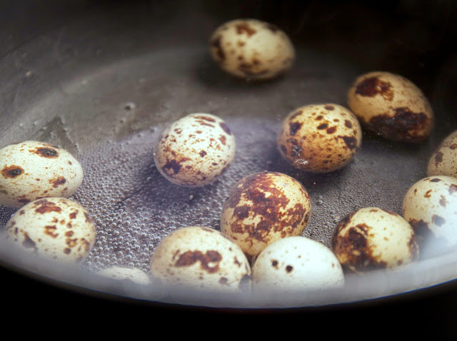 Bourbon Whiskey Pickled Quail Eggss