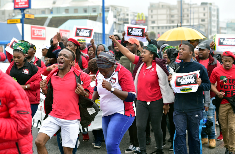 General workers of the Sun Board Casino and Entertainment World partook in a protest along the Port Elizabeth beachfront on Thursday. The workers, as members of the South African Commercial, Catering and Allied Workers Union marched from Kings Beach to the entrance of the Boardwalk where they handed over a memorandum.