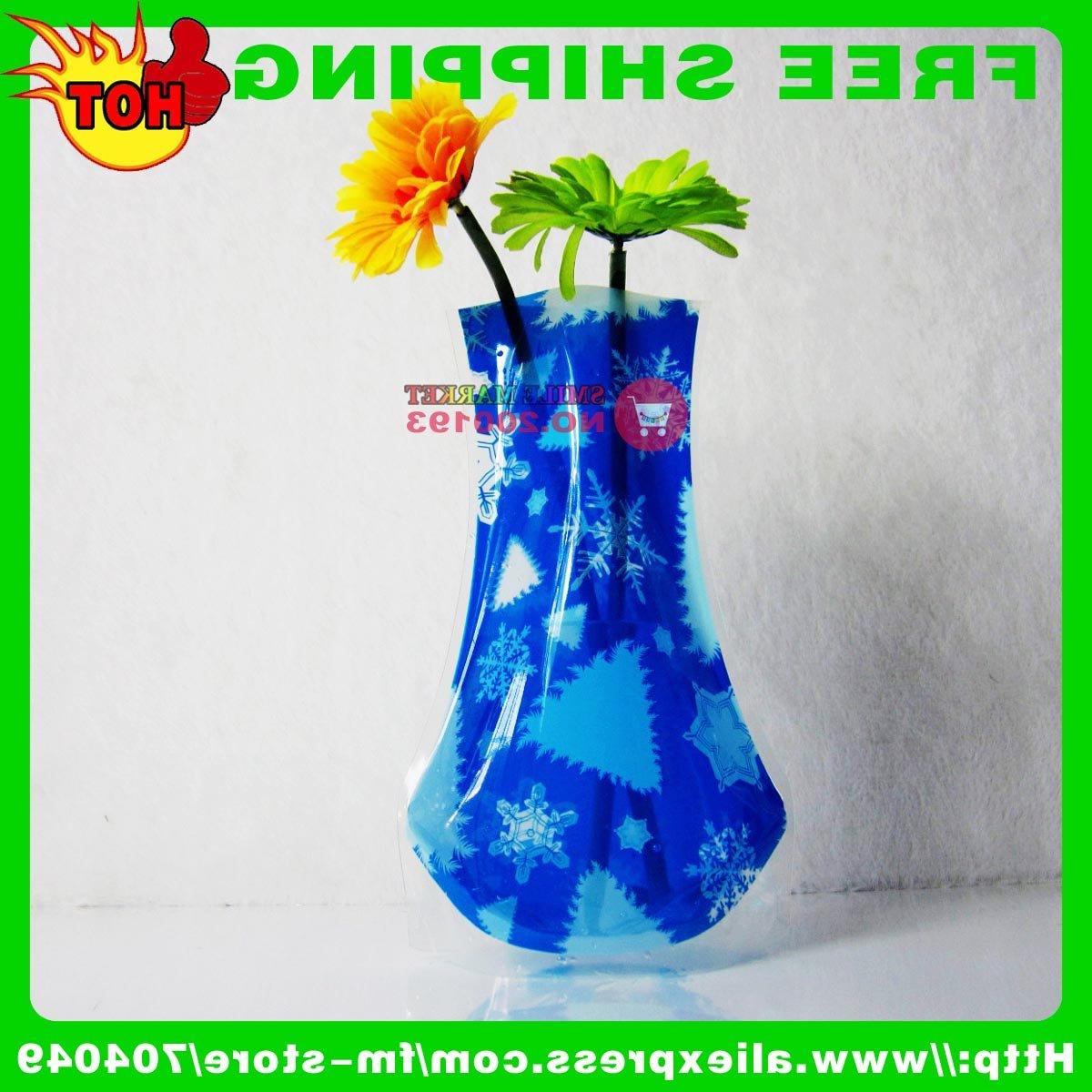 FREE SHIPPING 100PCS LOT ASSORTED COLOR&STYLE B6-2 UNBREAKABLE FOLDABLE VASE