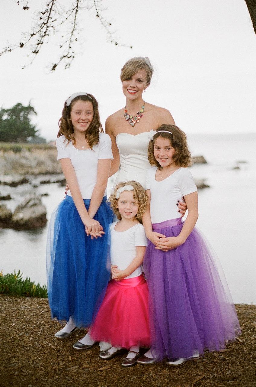 Blue, pink or purple lined Flower Girl tutus --Jewel tones for holiday or