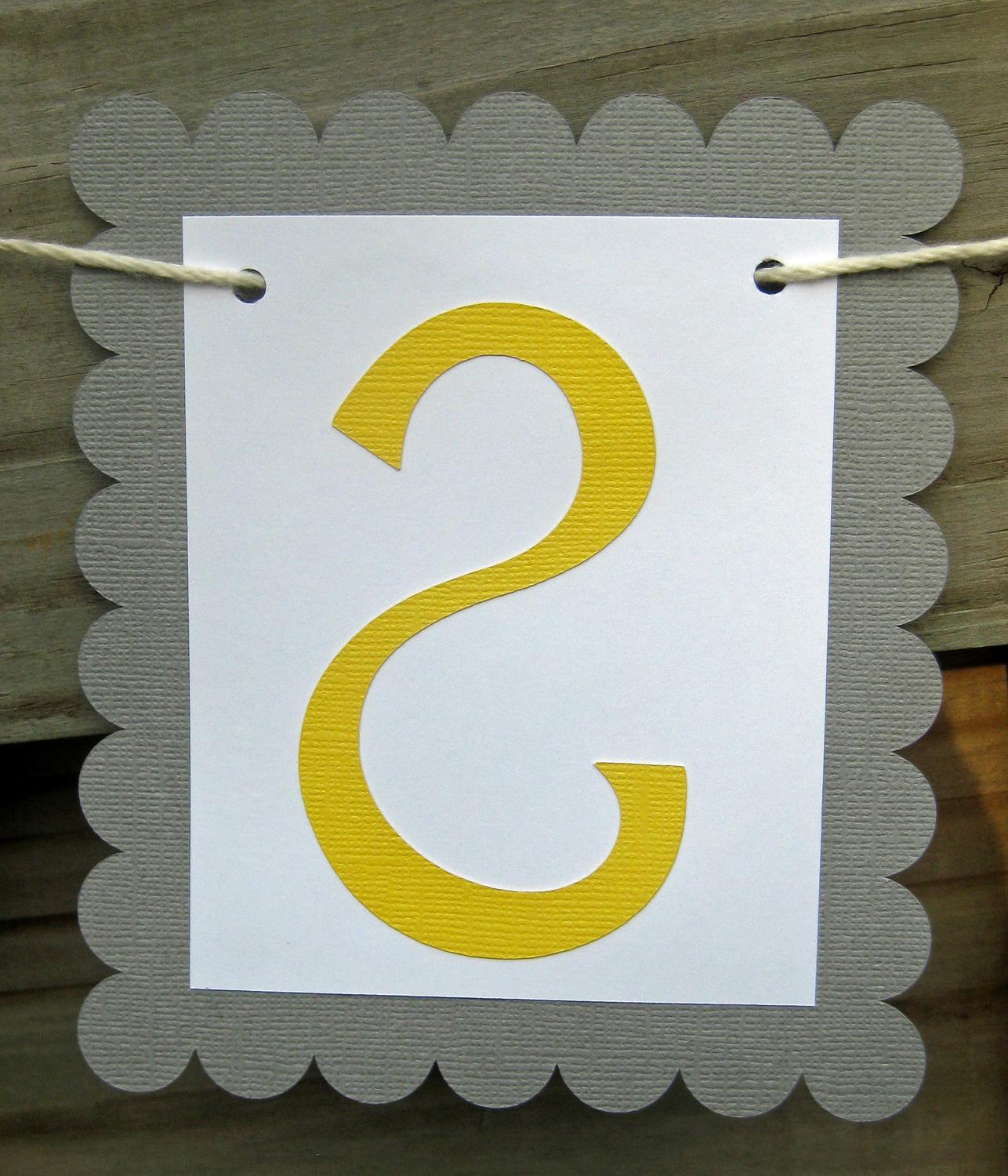 Just Married Banner - Grey and Yellow. From craftyearth