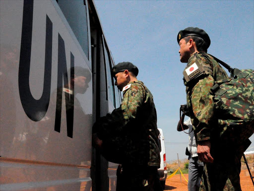 Japanese peacekeepers arrive at the Juba airport to participate in the United Nations Mission in South Sudan (UNMISS) in South Sudan's capital Juba, November 21, 2016. /REUTERS