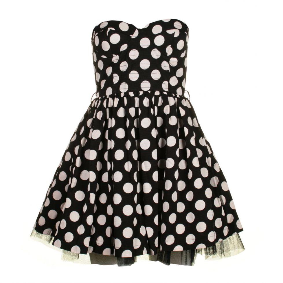 Polka Dot Black Prom Dress