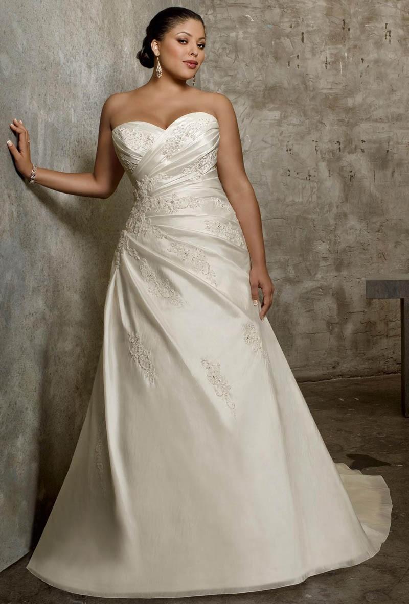 A-line Princess Sweetheart Plus Size Wedding Dress  PWFPW0007 