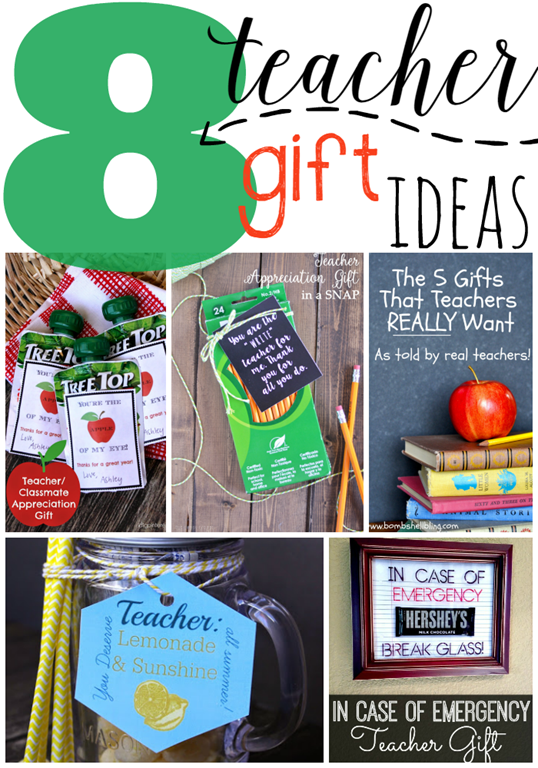 8 Teacher Gift Ideas at GingerSnapCrafts.com #linkparty #features