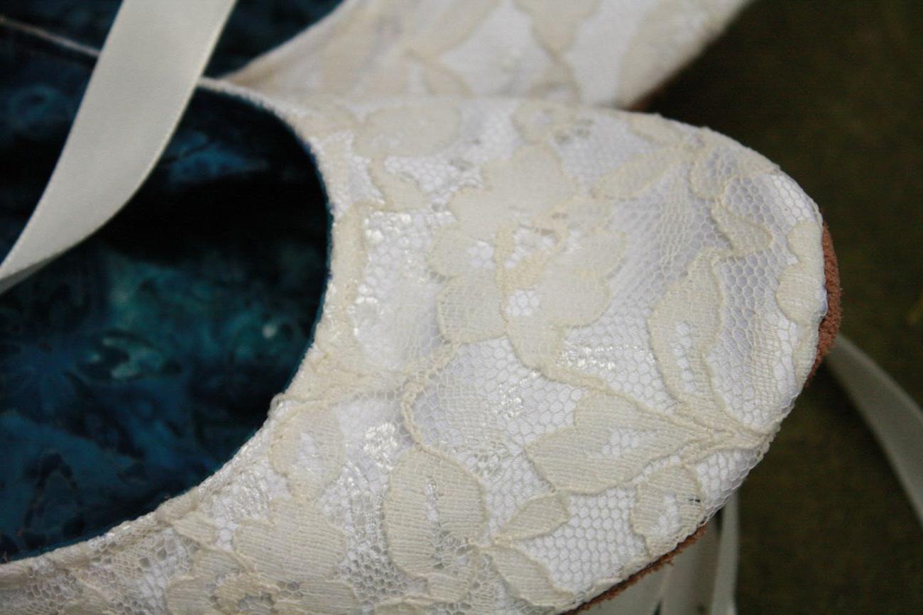 Silk and Lace Wedding Slippers