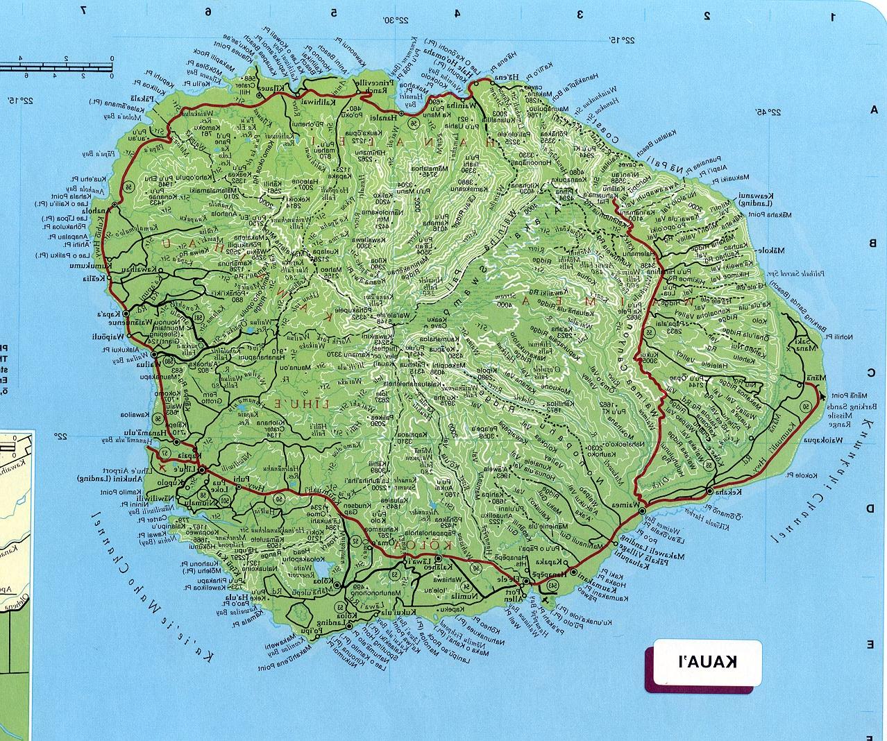 Map Of Kauai Island