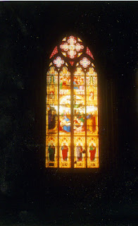 Stained-glass window, Cologne Cathedral, Cologne, Germany.