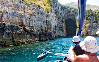 Exploring sea cave of pirate Haxhi Aliu