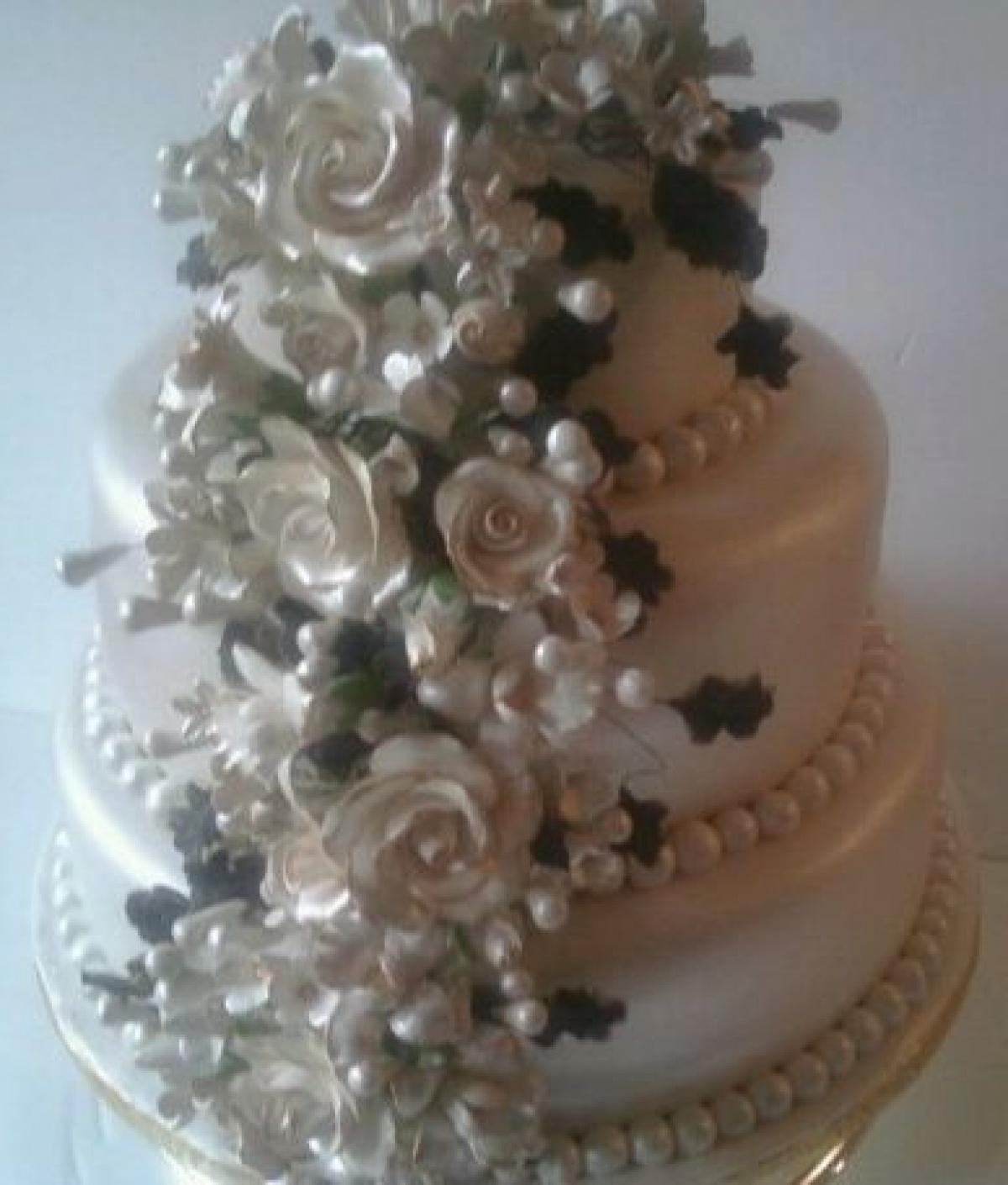 Unique Floral Wedding Cake