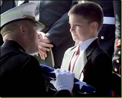 little boy with flag