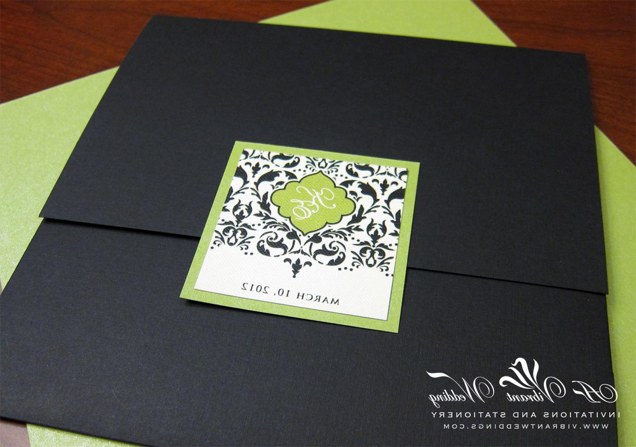 Black & Green Wedding Invitation