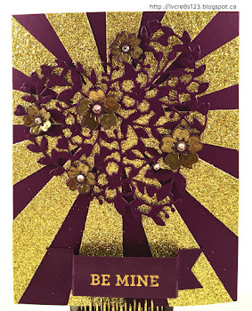 Linda Vich Creates: Solid Gold Tips For Using The Bloomin' Heart Thinlits Die. Dramatic Valentine card created with both the Sunburst and Bloomin' Heart Thinlits Dies.