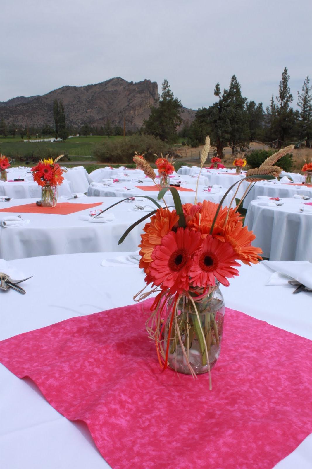 centerpieces for a pink and