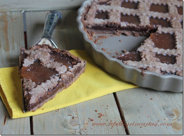 crostata con marmellata di pere e ganache di cioccolato 011