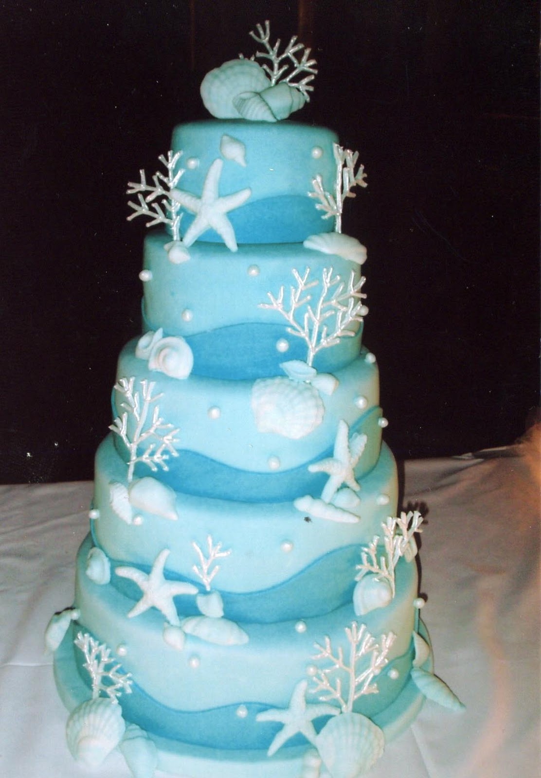 ocean themed wedding cake