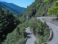 Südrampe des Col de Turini (1607 m) Richtung Sospel.